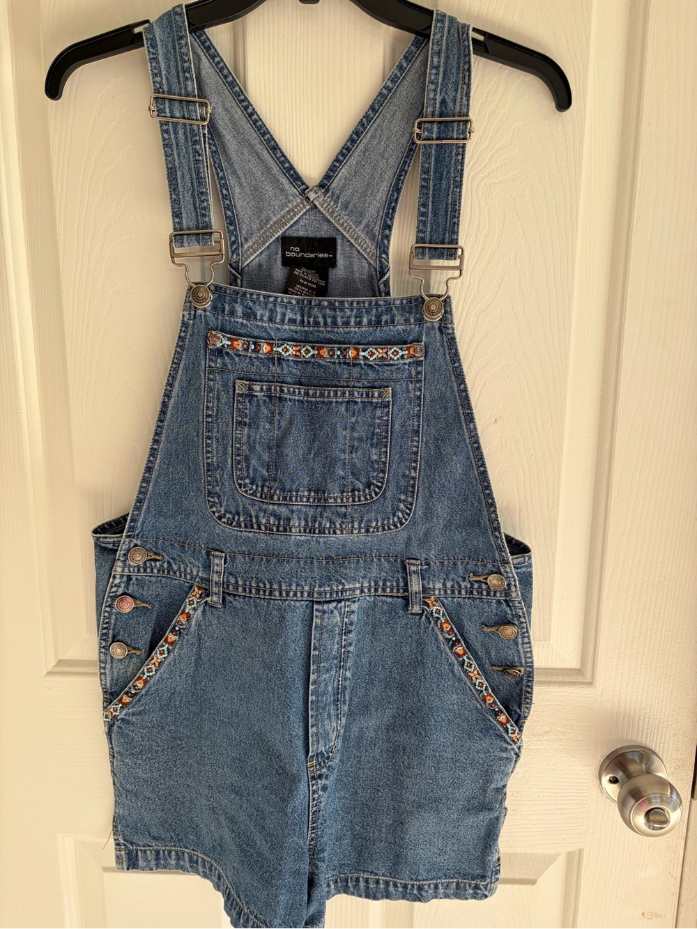 Vintage Y2K No Boundaries Denim Short Overalls Medium 7/9